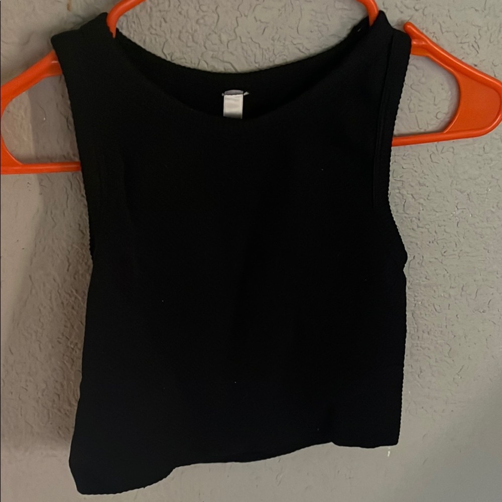 Nikibiki Black Fitted Sleeveless Crop Tank Top